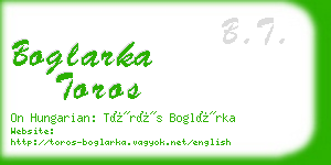 boglarka toros business card